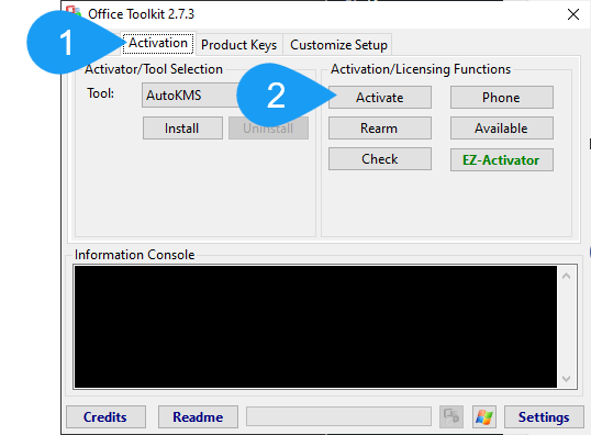 Activating Office in Microsoft Toolkit