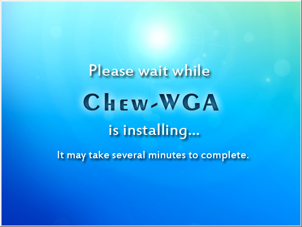 Activating Windows 7 in Chew WGA