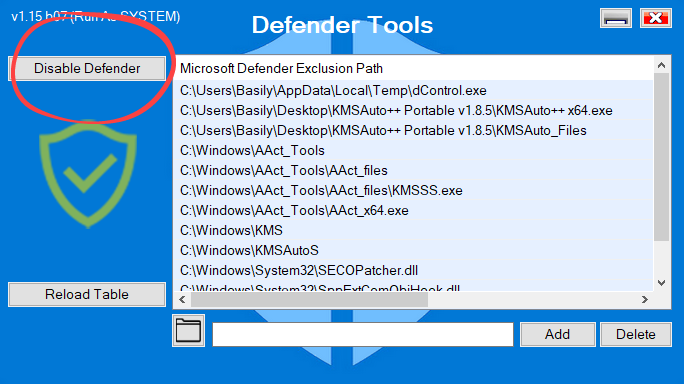 Deactivate Windows 10 Defender
