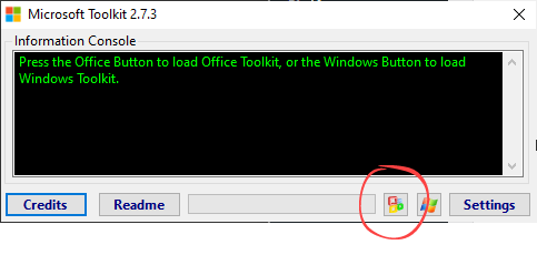 Office activation button in Microsoft Toolkit