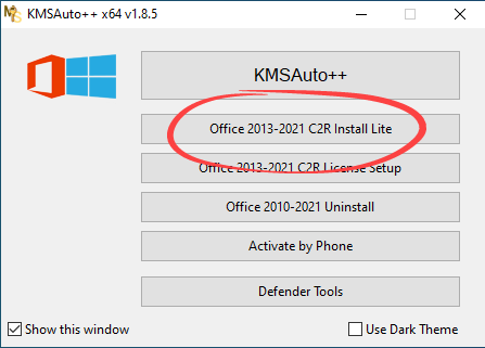 Office installation and activation module in KMSAuto++