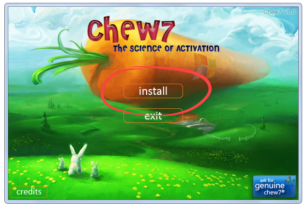 Starting Windows 7 activation in Chew7