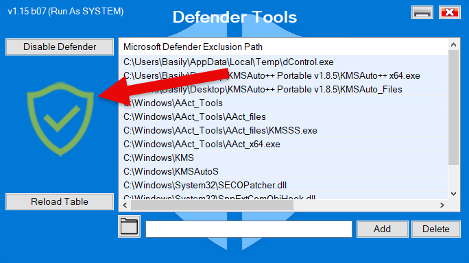 Successfully enabled Windows Defender 10