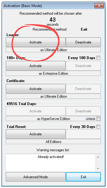 Windows 7 activation button Windows 7 Loader eXtreme
