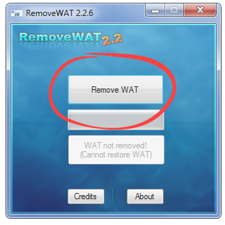 Windows activation button in RemoveWAT