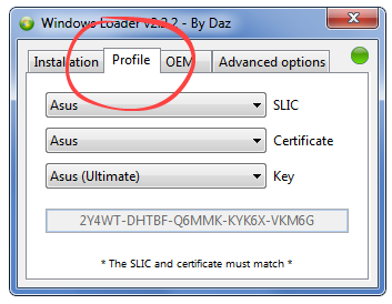 Working with profiles in Windows 7 Loader Daz